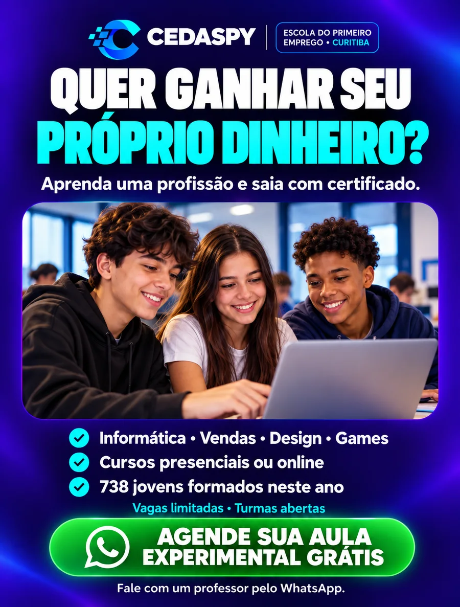 Campanha CEDASPY: quer ganhar seu próprio dinheiro, aprenda uma profissão e saia com certificado